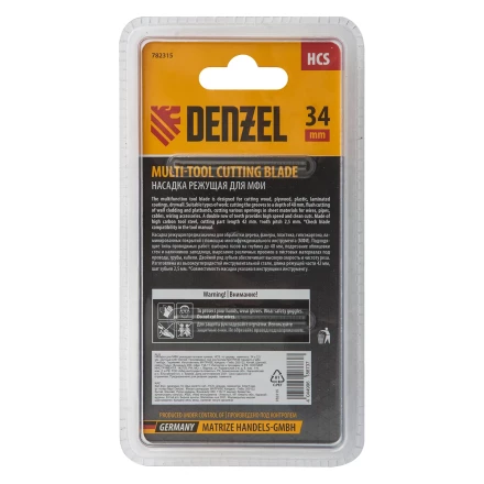 Насадка для МФИ режущая пазовая прямая, HCS, по дереву, ламинату 34 х 2.5 мм, крупный зуб Denzel 782315 купить в Кургане