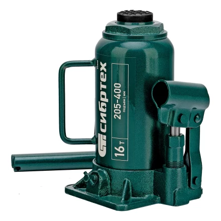 Домкрат гидравлический бутылочный Сибртех 50808, 16 т, 205-400 мм купить в Кургане