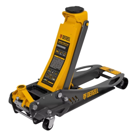 Домкрат гидравлический подкатной Denzel 51251, 3,8 т, 110-580 мм, быстрый подъем, низкий подхват, проф. купить в Кургане