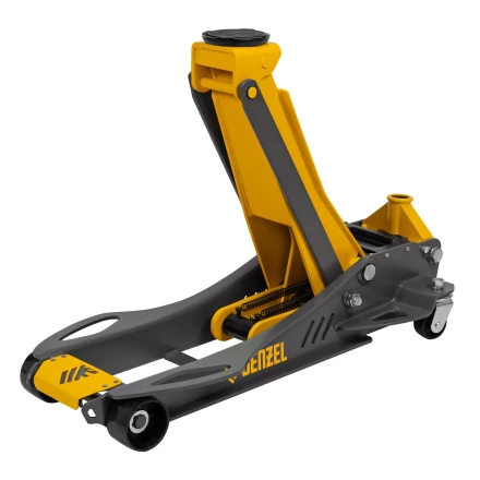 Домкрат гидравлический подкатной Denzel 51251, 3,8 т, 110-580 мм, быстрый подъем, низкий подхват, проф. купить в Кургане