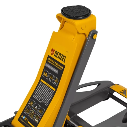 Домкрат гидравлический подкатной Denzel 51251, 3,8 т, 110-580 мм, быстрый подъем, низкий подхват, проф. купить в Кургане