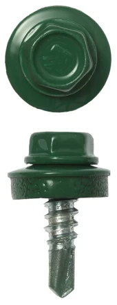 Саморезы ЗУБР &quot;ПРОФЕССИОНАЛ&quot; окраш., RAL 6002 зелен. лист, для крепл. кров. матер. к металл. констр., 5.5x19мм, 2500шт 4-300310-55-019-6002 купить в Кургане