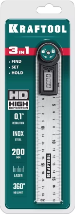 Транспортир-угломер ЗУБР из нержавеющей стали, многофункциональный, нониусный 34682 купить в Кургане