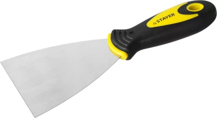 Шпатель STAYER &quot;MASTER&quot; нержавеющее профилированное полотно, 2к ручка, 100мм 10041-10 купить в Кургане