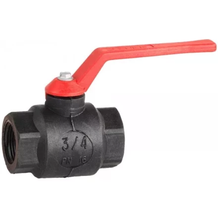 Кран шаровой ЗУБР полнопроходной &quot;мама-мама&quot;, ручка, пластиковый корпус, 3/4&quot; 4-51520-P-3/4 купить в Кургане