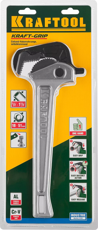 Ключ KRAFTOOL "MASTERGRIP" трубный быстрозажимной, кованые губки, 1/2"-2" 27365-14 купить в Кургане