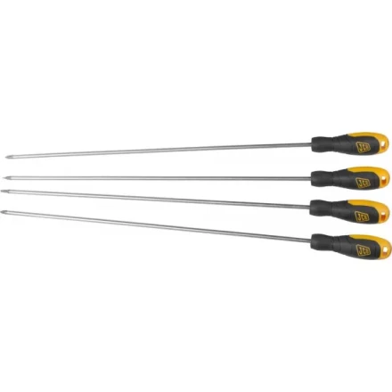 Набор JCB: Отвертки, хромомолибденовая сталь S2, двухкомпонентные рукоятки, магнитный наконечник, 4 предм JSD023 купить в Кургане