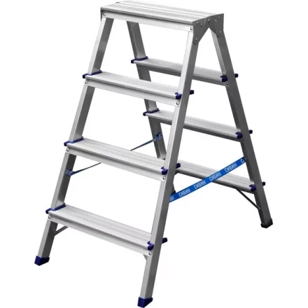 Лестница-стремянка двухсторонняя алюминиевая, СИБИН 38825-04, 4 ступени 38825-04 купить в Кургане