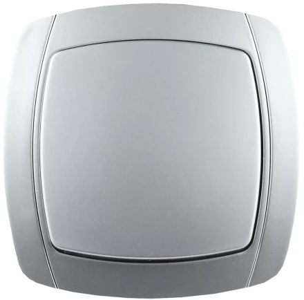 Выключатель СВЕТОЗАР &quot;АКЦЕНТ&quot; одноклавишный в сборе, цвет серебристый металлик, 10А/~250В SV-54230-SM купить в Кургане