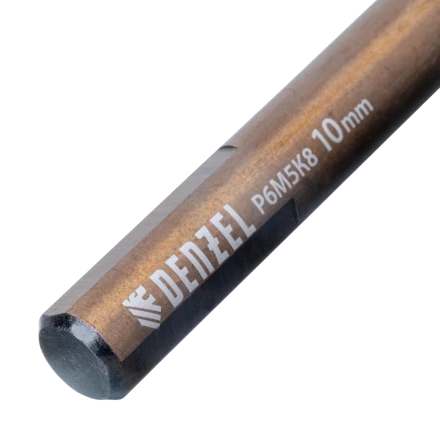 Набор сверл по металлу Denzel 723008, 1-10 мм, Р6М5К8-TiN, Golden Tip, 19 шт купить в Кургане