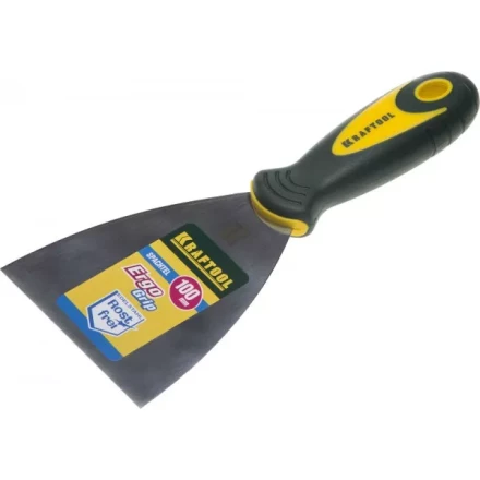 Шпательная лопатка KRAFTOOL с 2-компонент ручк, профилиров нержав полотно, 100мм 10035-100 купить в Кургане