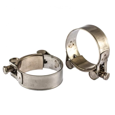 Хомуты металлические силовые 52-55 мм ширина 22 мм шарнирный W4 2 шт Сибртех 475413 купить в Кургане