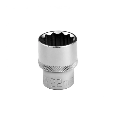 Головка торцевая 22 мм двенадцатигранная CrV под квадрат 1/2 хромированная Stels 13668 купить в Кургане