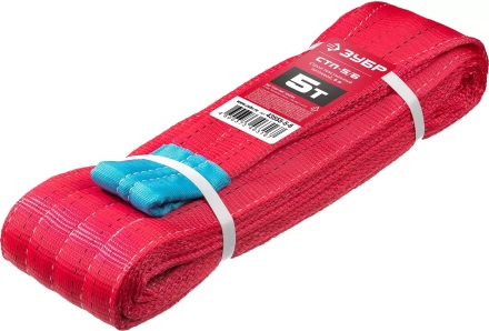 ЗУБР СТП-5/6, красный, г/п 5 т, длина 6 м, текстильный петлевой строп (43555-5-6) купить в Кургане