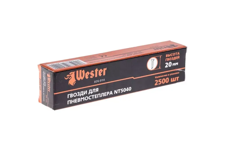 Гвозди для степлера WESTER 826-014 1 х 1.25 х 20 мм 2500 шт. купить в Кургане