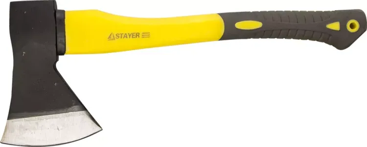 Топор STAYER кованый с двухкомпонентной стеклопластиковой рукояткой, 1,2кг 2062-12 купить в Кургане