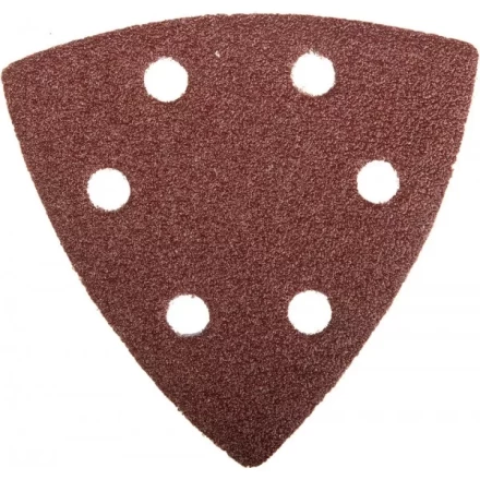 Треугольник шлифовальный ЗУБР &quot;МАСТЕР&quot; универсальный на велкро основе, 6 отверстий, Р60, 93х93х93мм, 5шт 35583-060 купить в Кургане