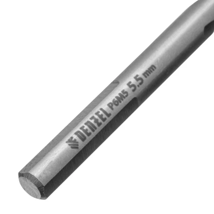 Сверло спиральное по металлу Denzel 5,5 x 93мм, Р6М5, Golden Tip, многогранная заточка, 718277 купить в Кургане