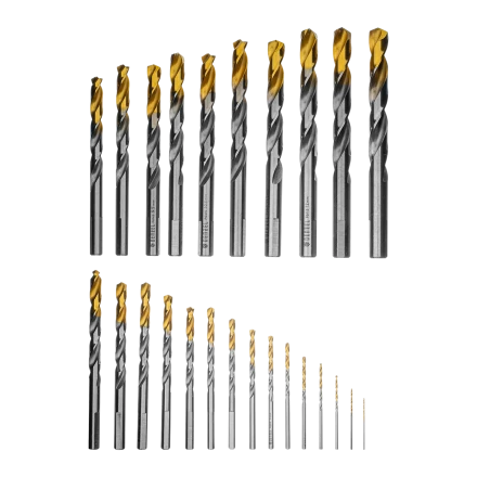 Набор сверл по металлу Denzel 723009, 1-13 мм, Р6М5-TiN, Golden Tip, 25 шт купить в Кургане