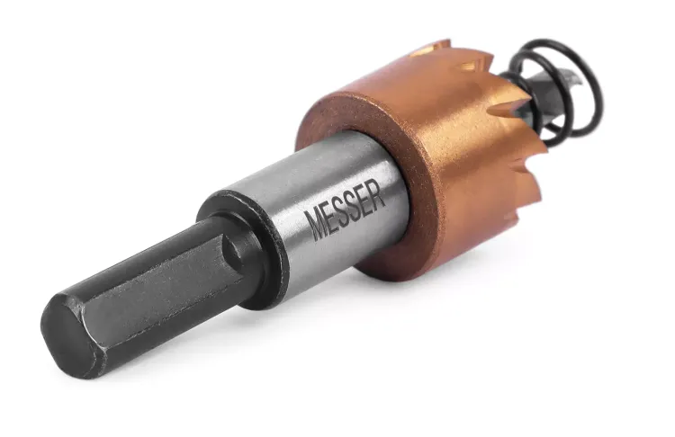 HSS-TiN коронка MESSER  18мм с центр. сверлом и толкающей пружиной для  лист. материала  до 2 мм ц/х купить в Кургане