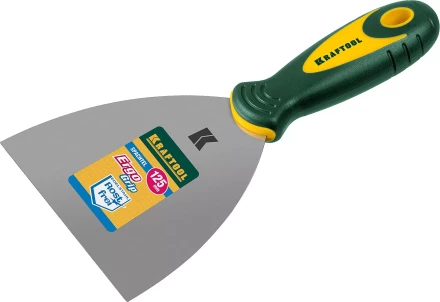 Шпательная лопатка KRAFTOOL с 2-компонент ручк, профилиров нержав полотно, 125мм 10035-125 купить в Кургане