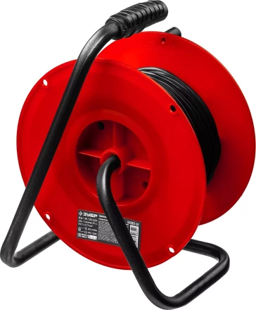 Удлинитель на катушке &quot;ПВС 307&quot;, 30 м, 2500 Вт, 4 гнезда, ПВС 3х0,75 кв мм, ЗУБР 55083-30 купить в Кургане