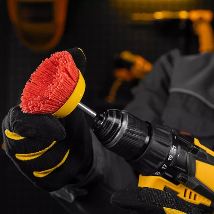 Щетка для дрели, 75 мм, Чашка, со шпилькой, нейлоновая щетина Denzel 74436 купить в Кургане