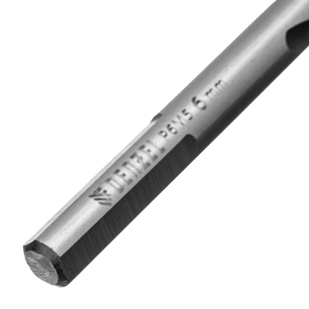 Сверло спиральное по металлу 6 x 93мм, Р6М5, Golden Tip, многогранная заточка Denzel 718278 купить в Кургане