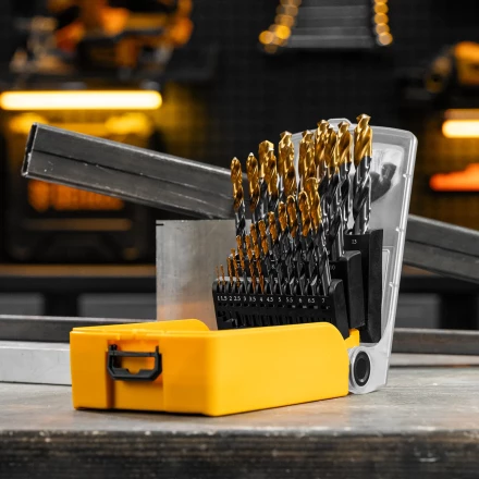 Набор сверл по металлу Denzel 723010, 1-13 мм, Р6М5К8-TiN, Golden Tip, 25 шт купить в Кургане