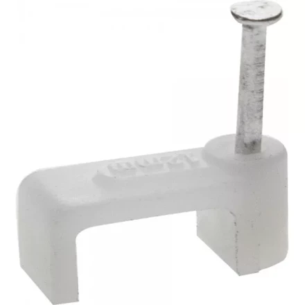 ЗУБР &quot;МАСТЕР&quot;. Скоба-держатель для плоского кабеля, с оцинкованным гвоздем, 7 мм, 50 шт 45112-07 купить в Кургане