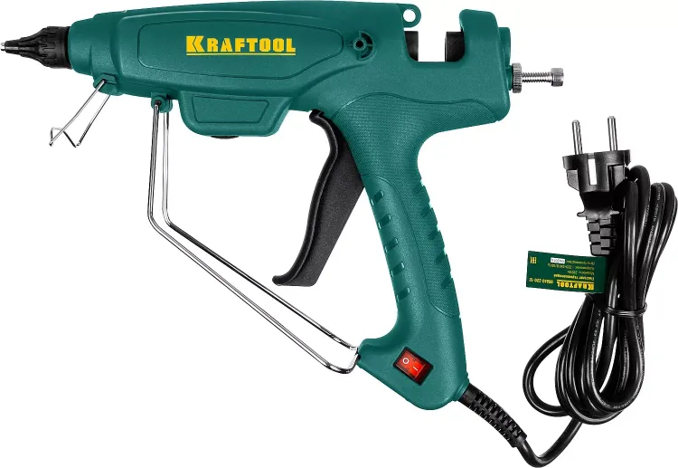 Пистолет клеевой (термоклеящий) "PRO", KRAFTOOL 06843-220-12, эл, двухкомп корпус, рабоч темп 193град, выход клея 1,2кг/час, d=12мм, 220Вт 06843-220-12 купить в Кургане