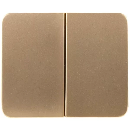 Выключатель СВЕТОЗАР &quot;ГАММА&quot; двухклавишный, без вставки и рамки, цвет золотой металлик, 10A/~250B SV-54134-GM купить в Кургане