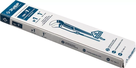 Ключ трубный рычажный ЗУБР "ПРОФЕССИОНАЛ", тип "S", изогнутые губки для труднодоступных мест, цельнокованный, Сr-V,  № 1, 1" 27336-1_z01 купить в Кургане