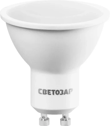 Лампы СВЕТОЗАР светодиодные &quot;LED technology&quot;, цоколь GU10, теплый белый свет (3000К), 220В, 5Вт (35) 44560-35_z01 купить в Кургане