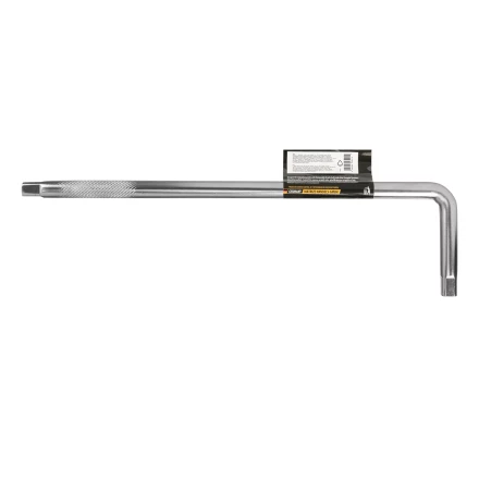 Вороток Г-образный, 375*100 мм, квадрат 1/2&quot;, CrV, матовый хром Denzel 14067 купить в Кургане