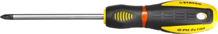 Отвертка STAYER &quot;PROFI&quot; &quot;PROTech&quot;, двухкомп рукоятка, намагниченная, Cr-Mo, PH2x100мм 25132-2-10_z02 купить в Кургане