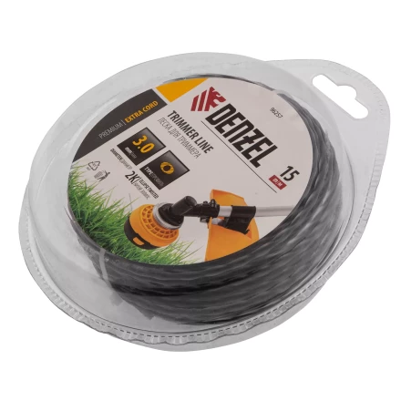Леска для триммера двухкомпонентная эллипс Denzel, 3,0мм х 15м, блистер EXTRA CORD 96257 купить в Кургане