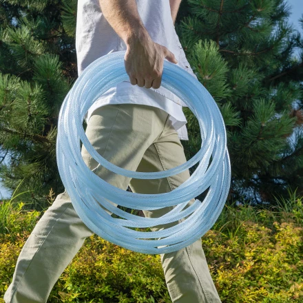 Шланг поливочный прозрачный армированный Palisad 3-х слойный, 1/2&quot;, 15 м, 67360 купить в Кургане