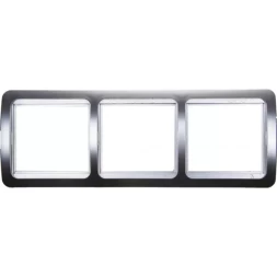 Панель СВЕТОЗАР "ГАММА" накладная, горизонтальная, цвет светло-серый металлик, 3 гнезда SV-54148-SM