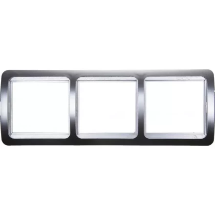 Панель СВЕТОЗАР &quot;ГАММА&quot; накладная, горизонтальная, цвет светло-серый металлик, 3 гнезда SV-54148-SM купить в Кургане