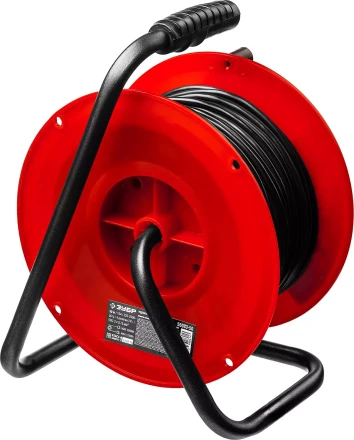 Удлинитель на катушке &quot;ПВС 307&quot;, 50 м, 2500 Вт, 4 гнезда, ПВС 3х0,75 кв мм, ЗУБР 55083-50 купить в Кургане