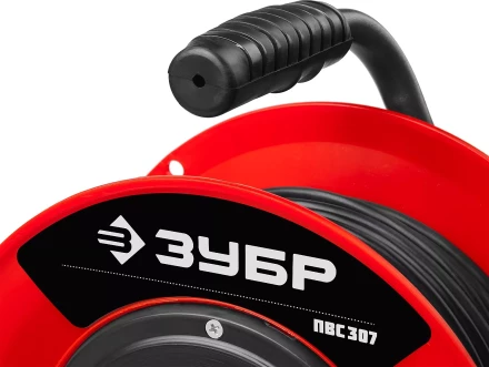 Удлинитель на катушке &quot;ПВС 307&quot;, 50 м, 2500 Вт, 4 гнезда, ПВС 3х0,75 кв мм, ЗУБР 55083-50 купить в Кургане