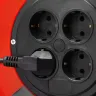 Удлинитель на катушке "ПВС 307", 50 м, 2500 Вт, 4 гнезда, ПВС 3х0,75 кв мм, ЗУБР 55083-50 купить в Кургане