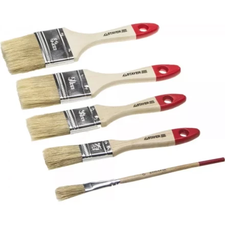 Набор STAYER &quot;STANDARD&quot; &quot;UNIVERSAL&quot;: Кисти, светлая натур щетина, деревянная ручка, 4шт: 25, 38, 50мм; плоская №0 0162-H4_z01 купить в Кургане