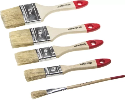 Набор STAYER &quot;STANDARD&quot; &quot;UNIVERSAL&quot;: Кисти, светлая натур щетина, деревянная ручка, 4шт: 25, 38, 50мм; плоская №0 0162-H4_z01 купить в Кургане